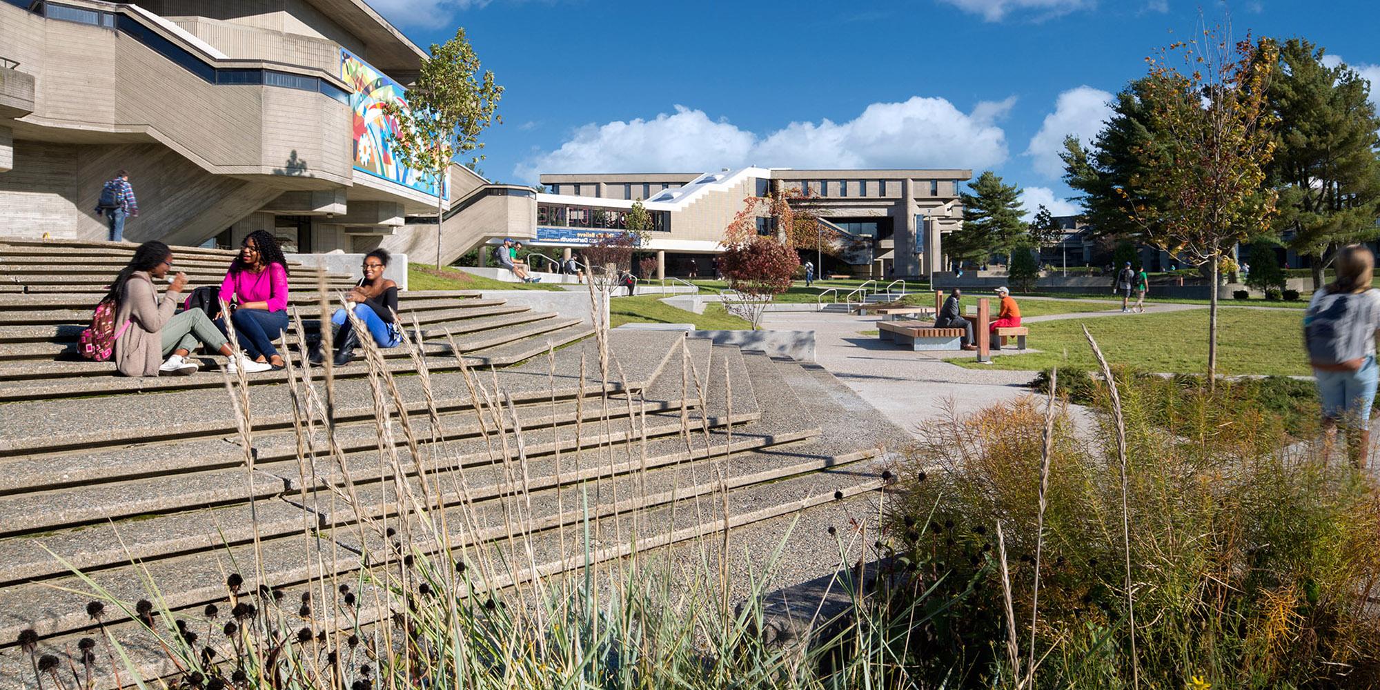 University of Massachusetts outdoor seating area